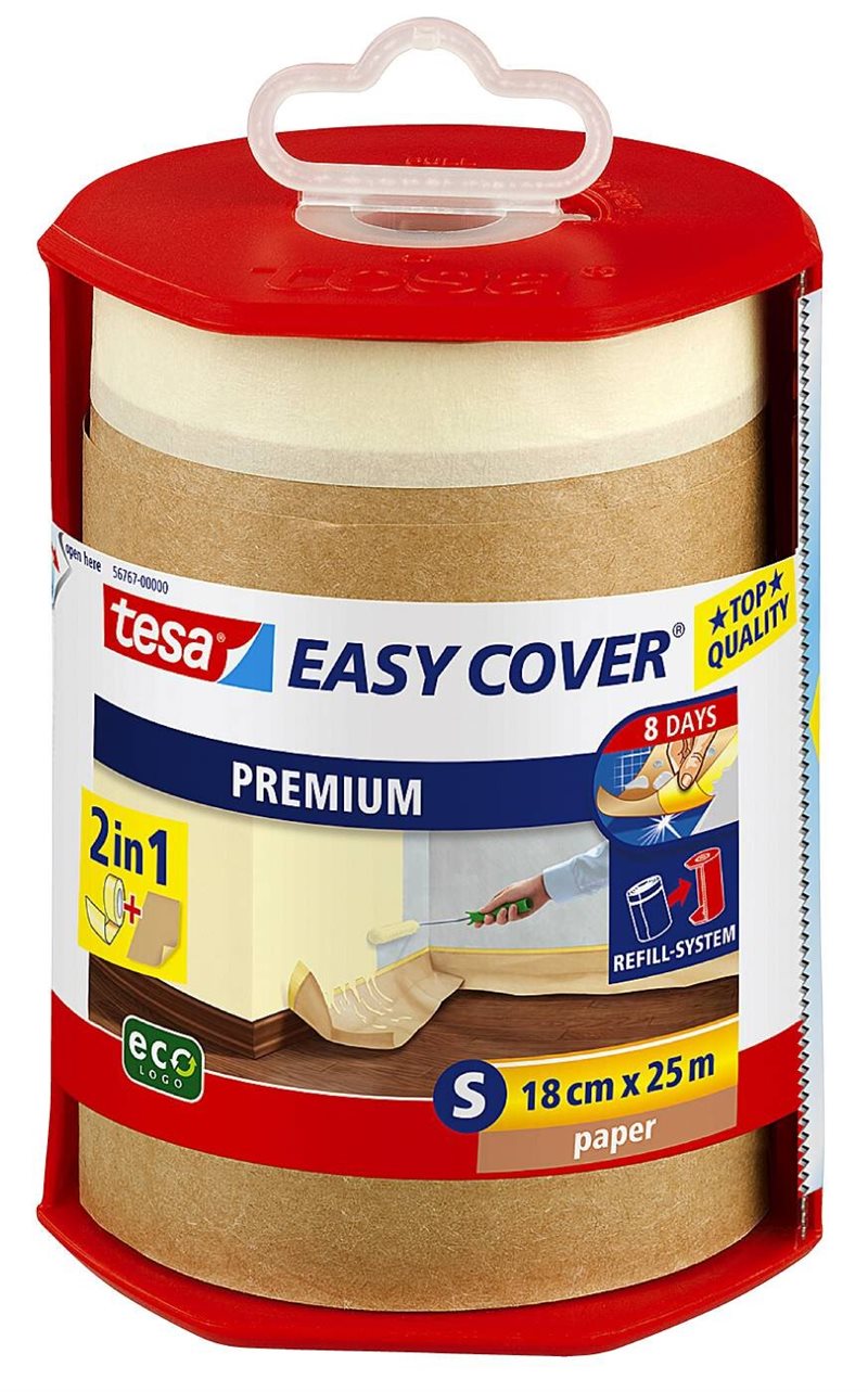 MASKERING EASY COVER 57011 TESA REFILL PAPPER 180MMX25M