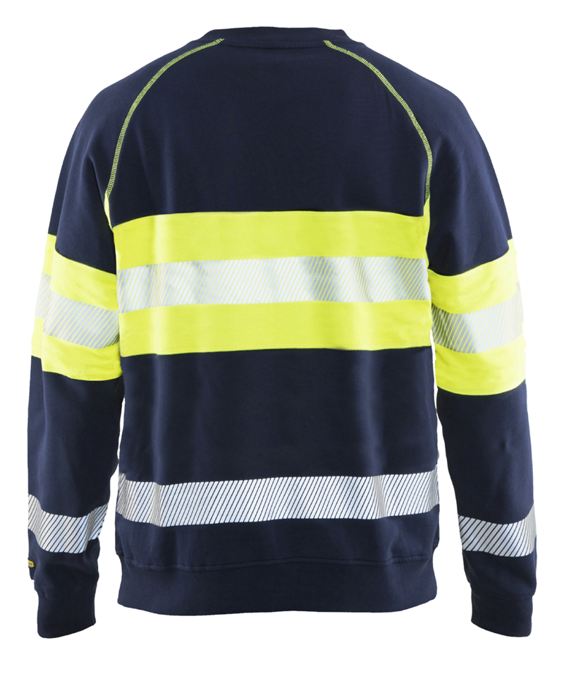 SWEATSHIRT 34591762 BLÅKLÄDER MARINBLÅ/VARSELGUL S